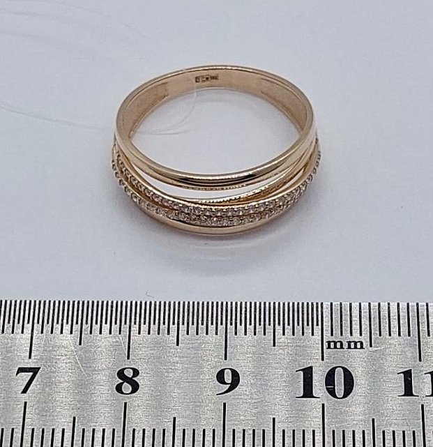 Кольцо из красного золота с цирконием (32397668) 3