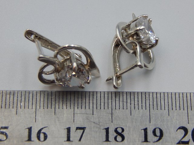 Срібні сережки з цирконієм (32440300) 4