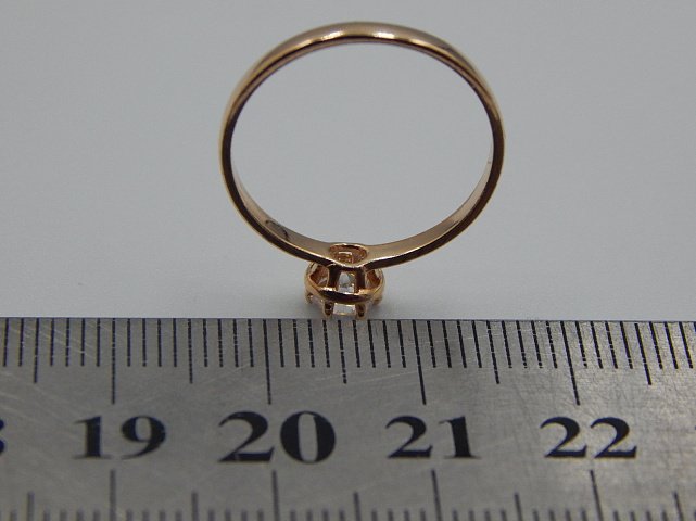 Кольцо из красного золота с цирконием (32455620) 6