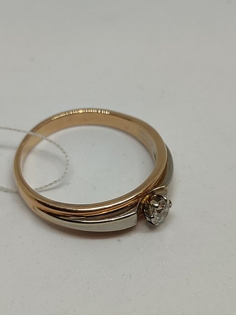 Кольцо из красного золота с бриллиантом (-ми) (27416704) 4
