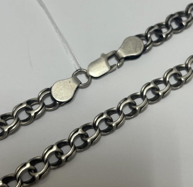 Серебряная цепь с плетением Бисмарк (33287567) 0