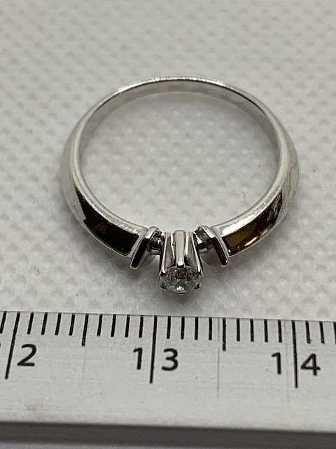 Кольцо из белого золота с цирконием (32577762)  4
