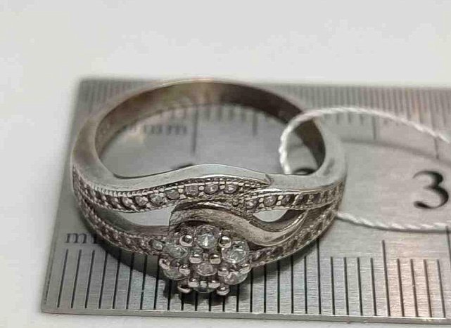 Серебряное кольцо с цирконием (30068177) 3