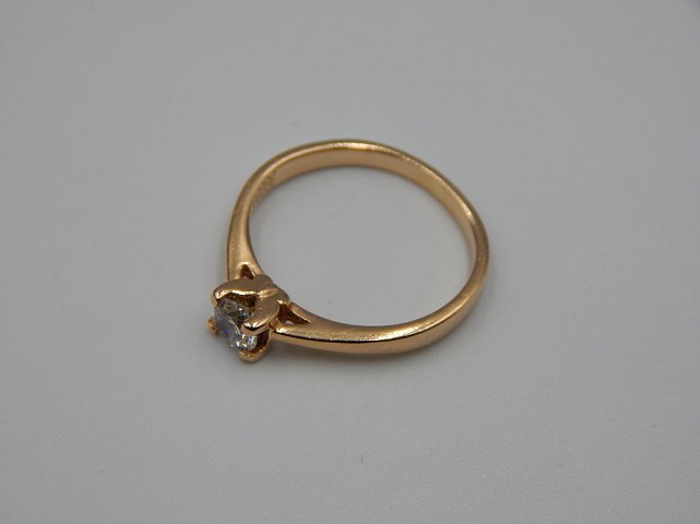 Кольцо из красного золота с цирконием (32454684) 5