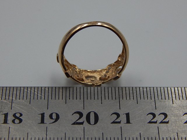 Кольцо из красного и белого золота с цирконием (31770334) 6