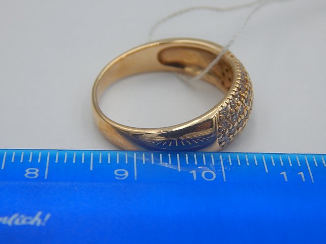 Кольцо из красного золота с цирконием (30507601) 4