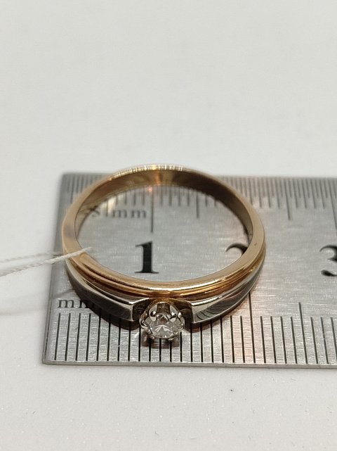 Кольцо из красного золота с бриллиантом (-ми) (27416704) 7