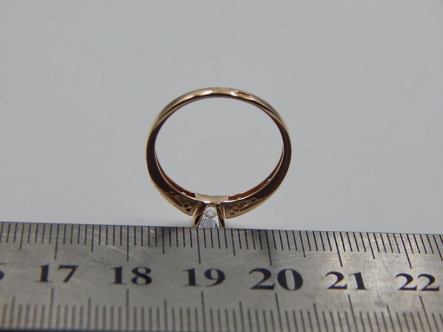 Кольцо из красного золота с цирконием (32037317)  5