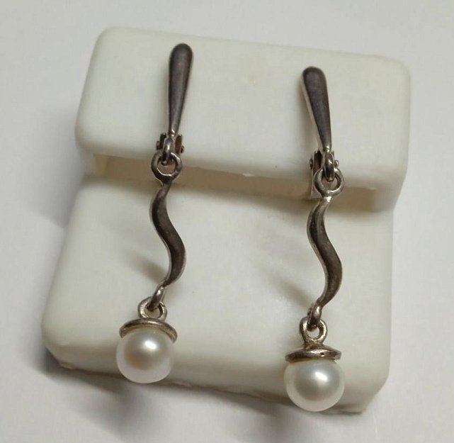 Срібні сережки з перлами (33965833) 2