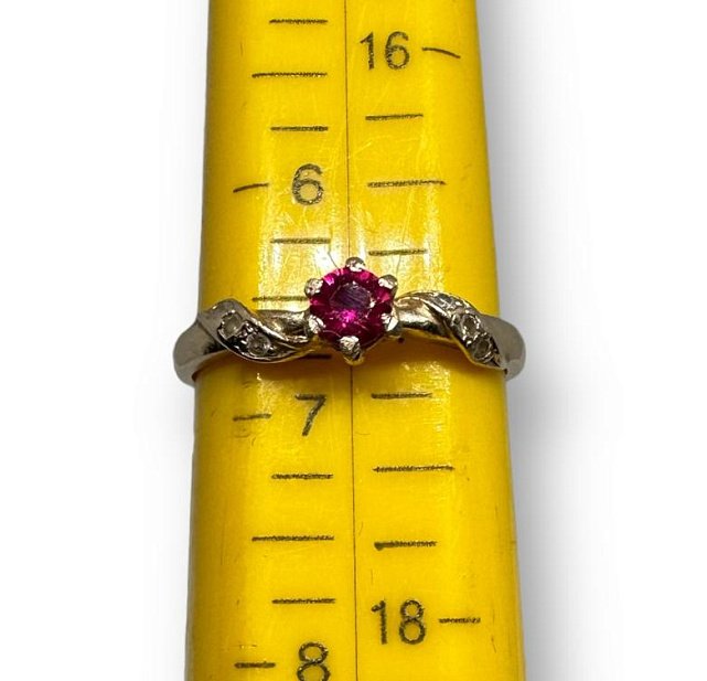 Кольцо из красного золота с цирконием (30117112) 2
