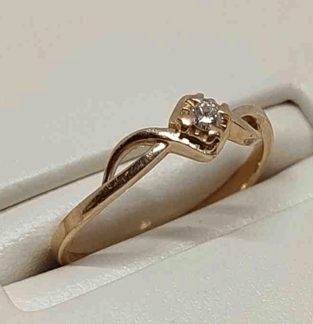Кольцо из красного золота с бриллиантом (-ми) (28202290)  0