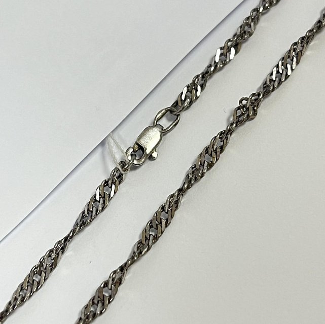 Серебряная цепь с плетением Сингапур (33341731) 0
