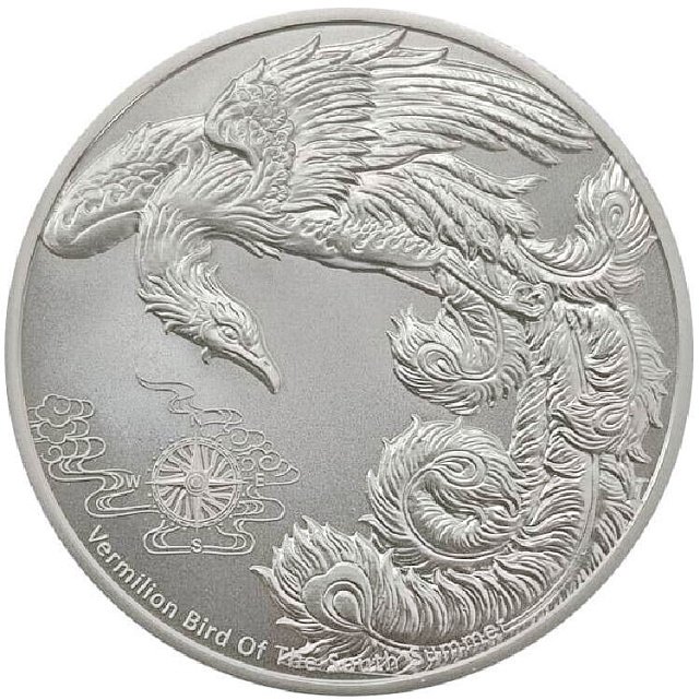 Срібна монета 1oz Чотири Стража Червона Птаха 2 долари 2023 Самоа (32935162) 4