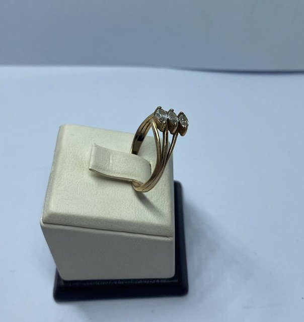 Кольцо из красного золота с цирконием (33730654) 5