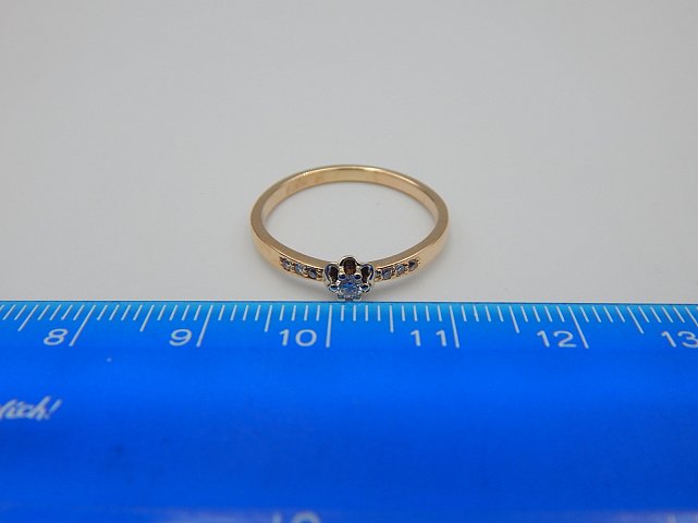 Кольцо из красного и белого золота с бриллиантом (-ми) (26548148) 3