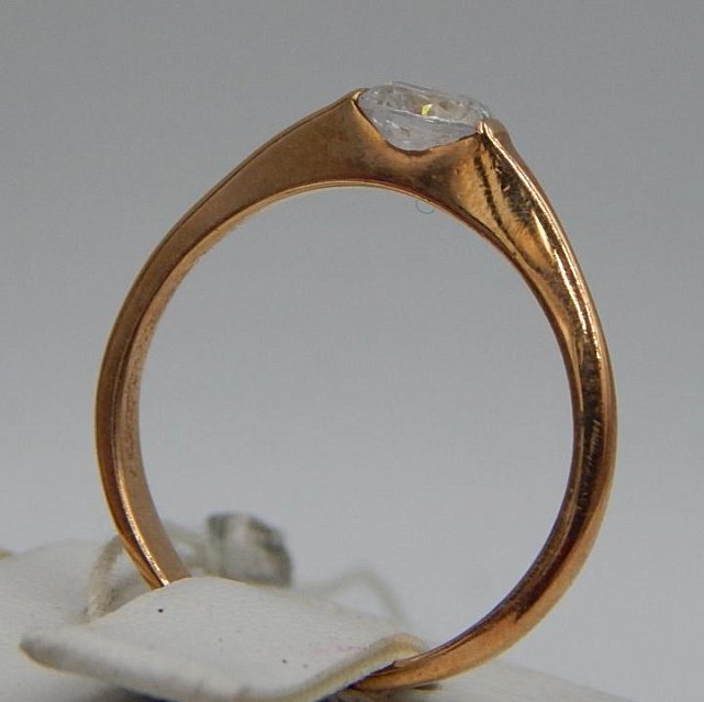 Кольцо из красного золота с цирконием (28407785) 2