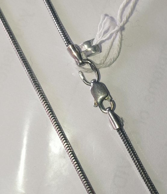 Серебряная цепь с плетением Снейк (28547110) 0