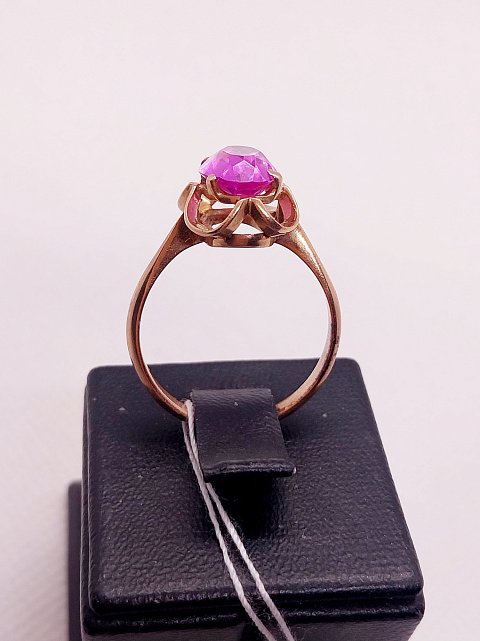 Перстень из красного золота с цирконием (33640374) 4