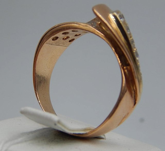 Кольцо из красного золота с цирконием (33668514)  3