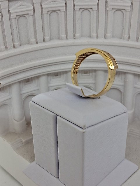 Кольцо из желтого золота с цирконием (32297590) 1