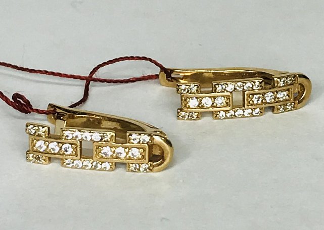 Серьги из красного золота с цирконием (29908060) 2