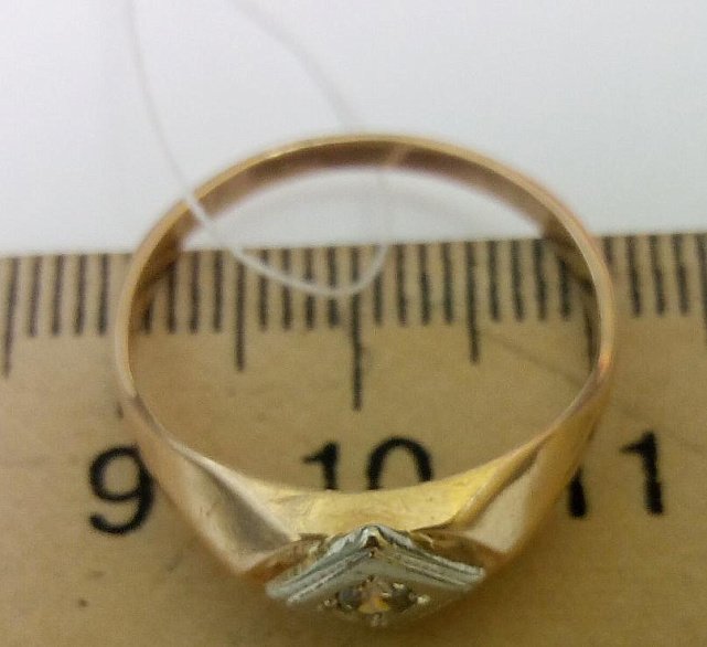 Кольцо из красного и белого золота с цирконием (33209104) 4