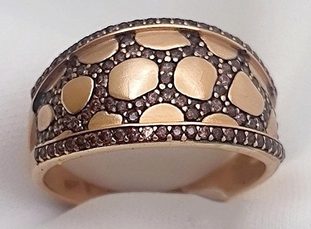 Кольцо из красного золота с цирконием (32609575)  0