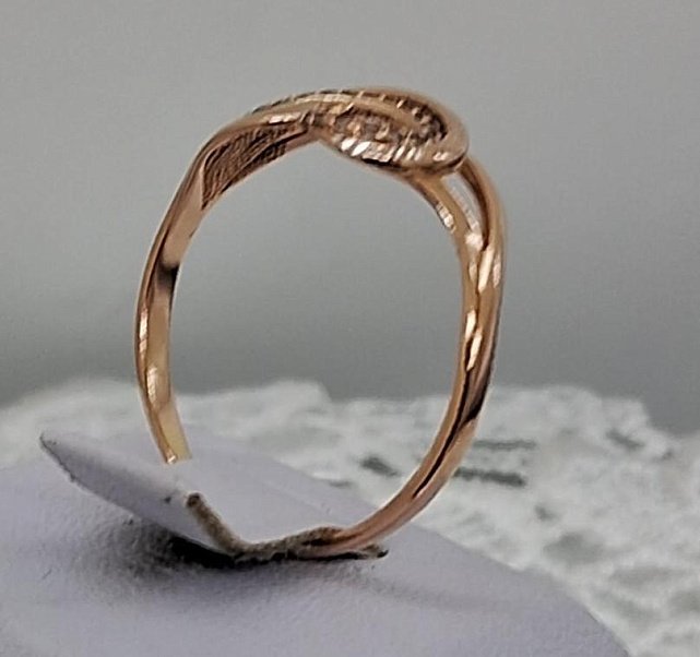 Кольцо из красного золота с цирконием (33193224) 2
