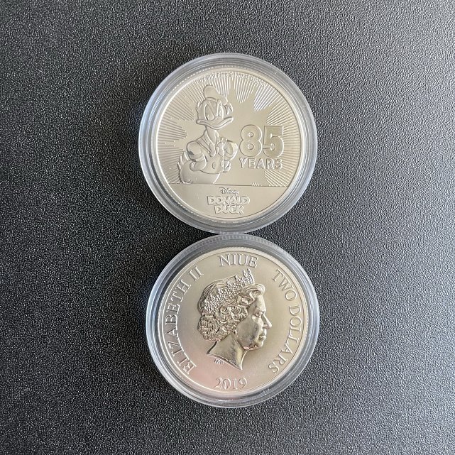 Серебряная монета 1oz Дональд Дак 85 лет 2 доллара 2019 Ниуэ (29127438) 6