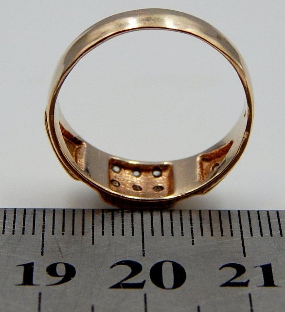 Кольцо из красного золота с цирконием (33661787) 3