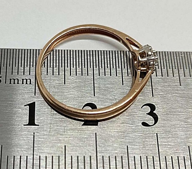 Кольцо из красного и белого золота с бриллиантом (-ми) (33291903) 5