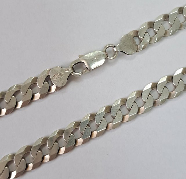 Серебряная цепь с плетением панцирное (33732489) 0