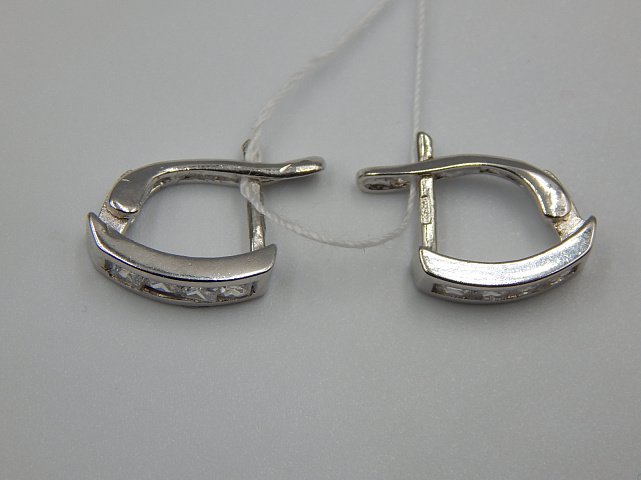 Серебряные серьги с цирконием (33147856) 4