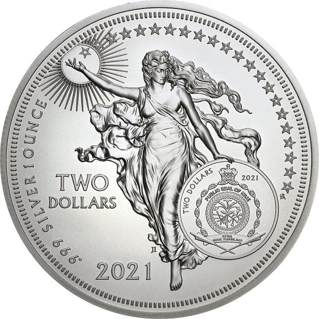 Серебряная монета 1oz Иконы Инноваций: Леонардо да Винчи 2 доллара 2021 Ниуэ (29128047) 5