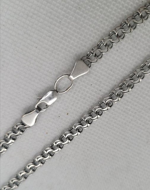 Серебряная  цепь с плетением Бисмарк (31762283) 0