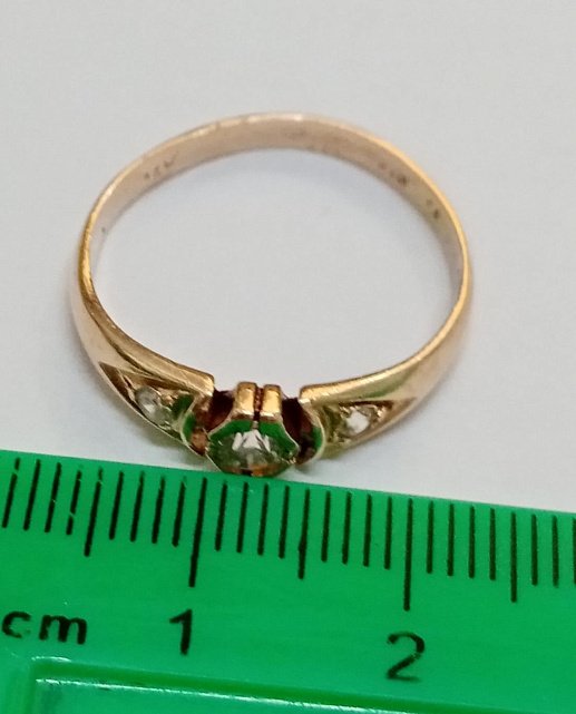Кольцо из красного золота с цирконием (32609587)  2