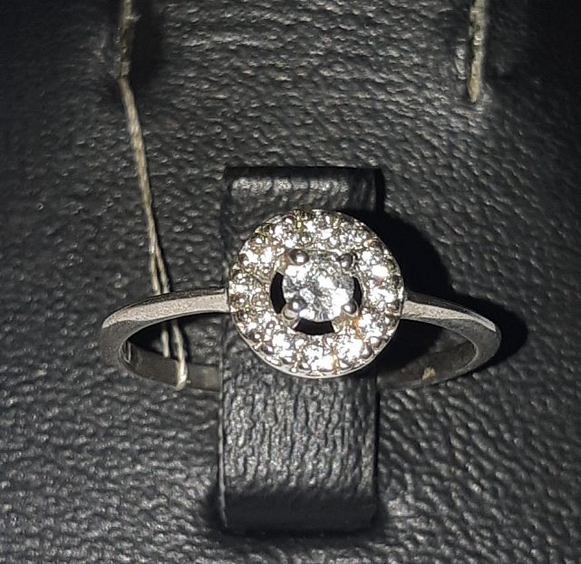 Серебряное кольцо с цирконием (30514018) 0