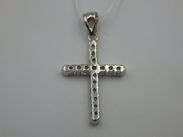 Срібний підвіс-хрест із цирконієм (33752367) 2