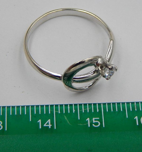 Кольцо из белого золота с цирконием (28333006) 1