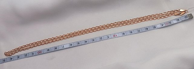 Ланцюжок з червоного золота з плетінням подвійний Ромб (32628329) 3