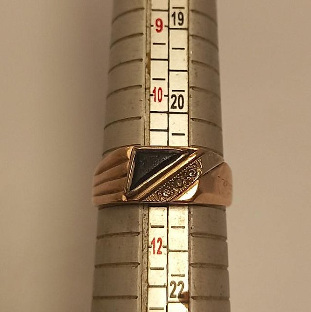 Перстень із червоного та білого золота з емаллю та цирконієм (32909457) 4
