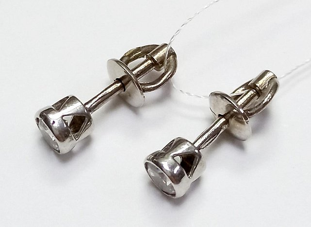 Срібні сережки з цирконієм (28167556) 1