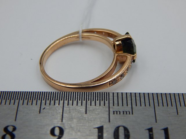 Кольцо из красного золота с цирконием (29314430) 6