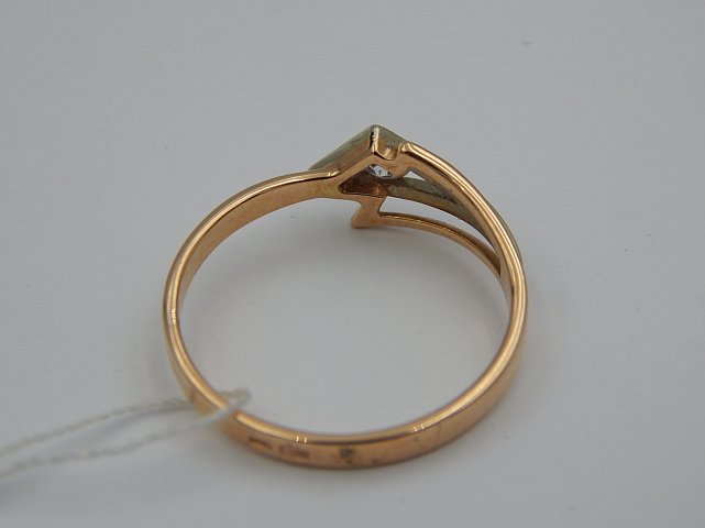 Кольцо из красного и белого золота с бриллиантом (-ми) (30702911) 3