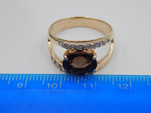 Кольцо из красного золота с цирконием (28187132) 6