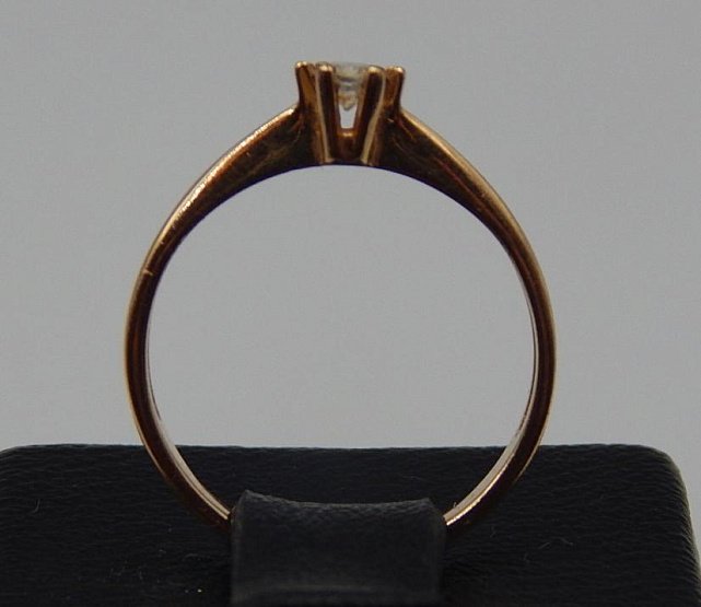 Кольцо из красного золота с цирконием (31944816) 3