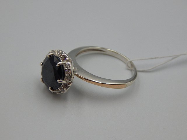 Серебряное кольцо с позолотой и цирконием (32276647) 3