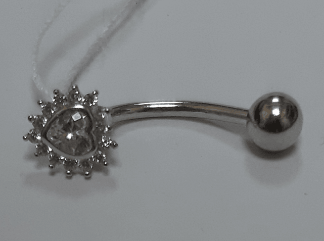 Срібний пірсинг із цирконієм (30830499) 0