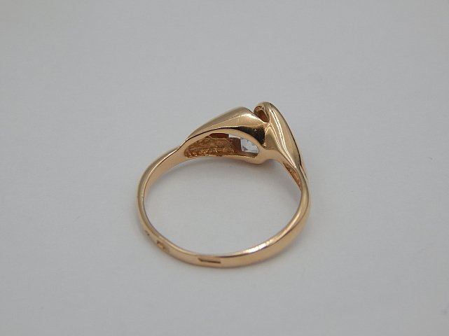 Кольцо из красного золота с цирконием (33720846)  3