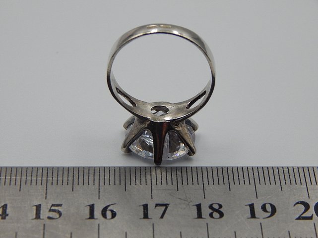 Серебряное кольцо с цирконием (31613026) 3